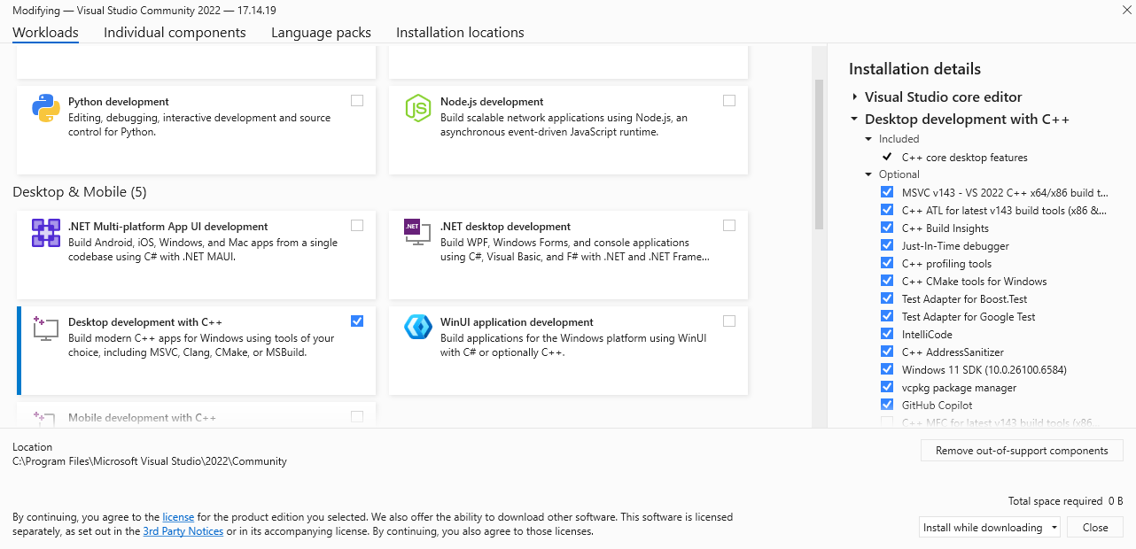 Visual Studio Installed Image